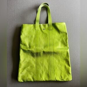 Burberry Prorsum Metallic Green Leather Tote Bag